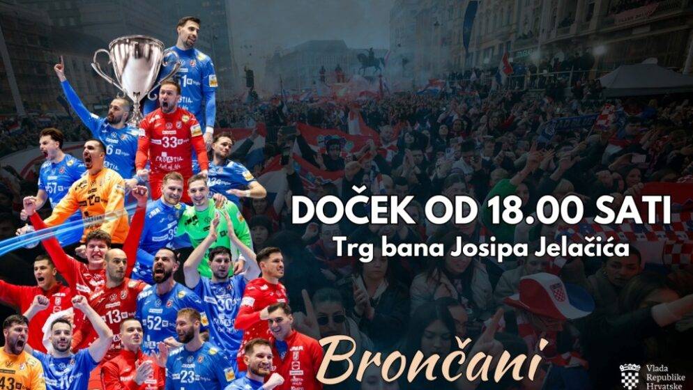 Vlada danas organizira doček brončanih rukometaša u Zagrebu na Trgu bana Josipa Jelačića