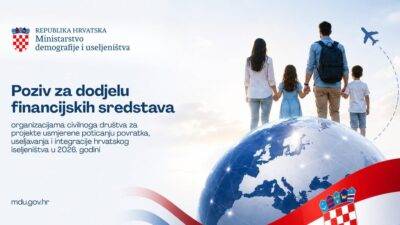 Ministarstvo demografije i useljeništva raspisalo poziv vrijedan 1,2 milijuna eura za projekte hrvatskog iseljeništva