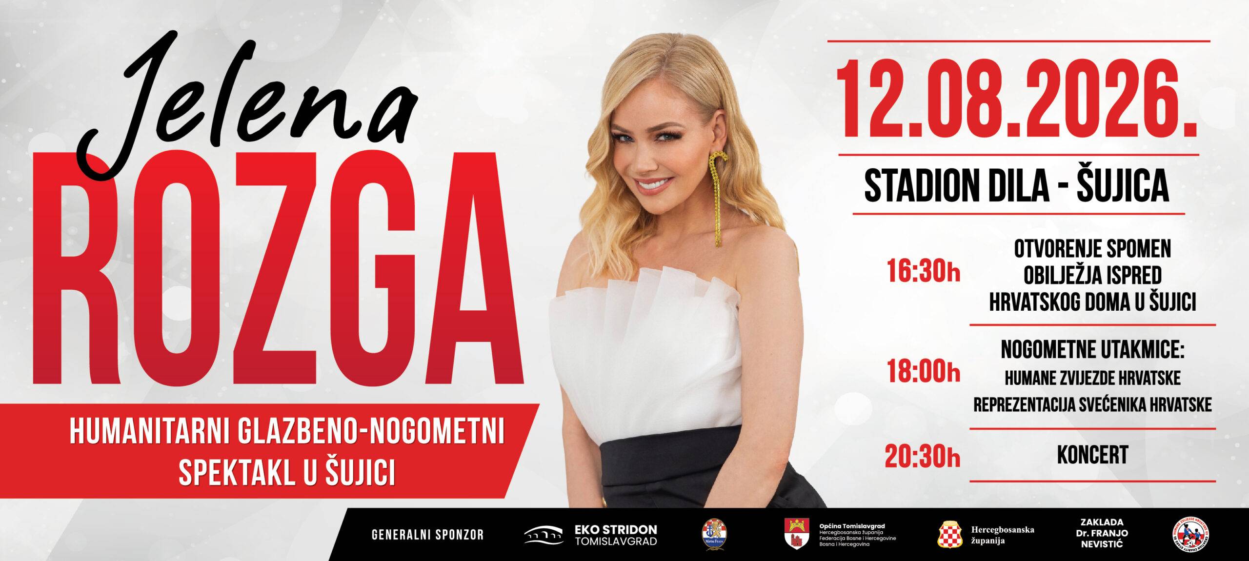 Šujica će 12. kolovoza biti središte humanosti i zajedništva: Otvara se Spomen park, igraju nogometne zvijezde, a večer donosi koncert Jelene Rozge