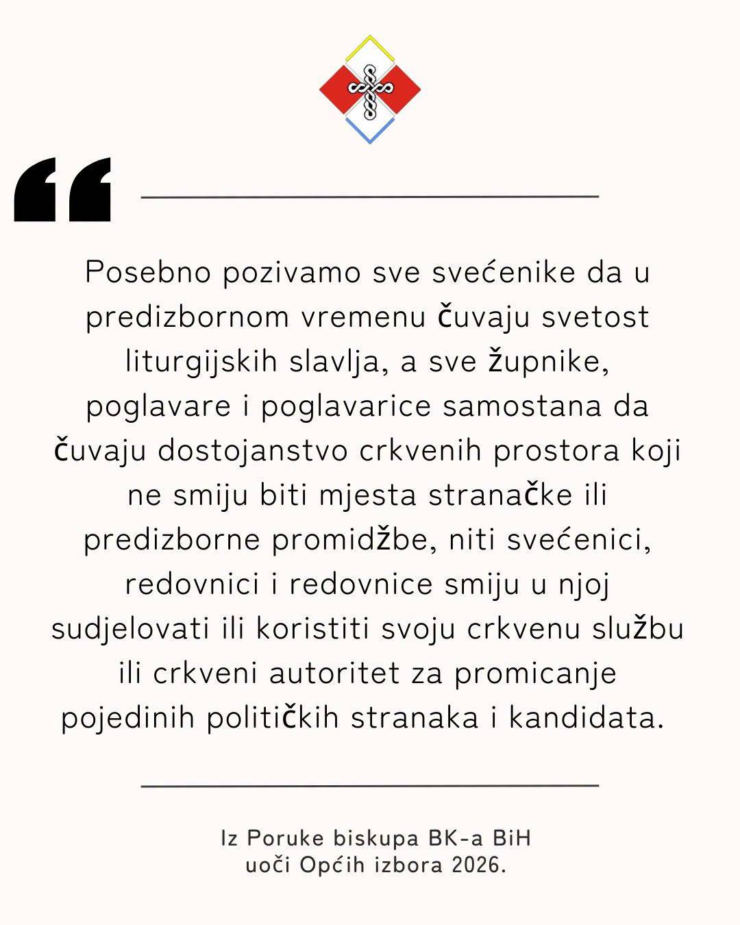 Biskupi BiH pozvali sve katolike da izađu na izbore